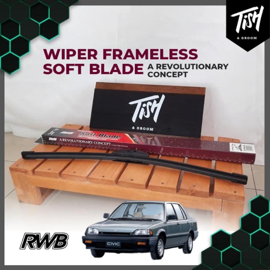 Wiper Civic Wonder Sedan 1983 RWB Soft Frameless 2 PCS