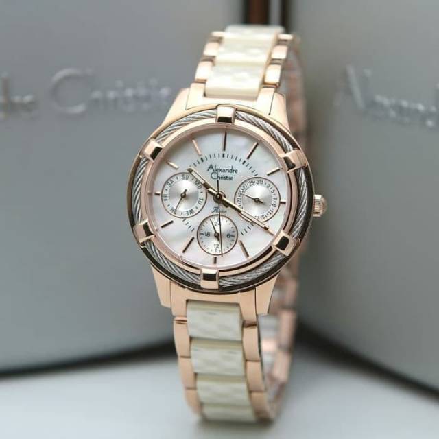 Jam Tangan Wanita Alexandre Christie Ac2608 Original Silver Blue Garansi Resmi 1 Tahun