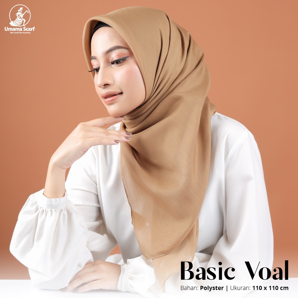 Jilbab Segiempat Basic Voal Polos Kerudung Segiempat Basic Voal Umama Nayla Hija'b