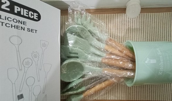 Az Sutil Silikon Spatula Silicone Sodet Alat Masak Set 8pc Import / Gagang Kayu Premium Quality