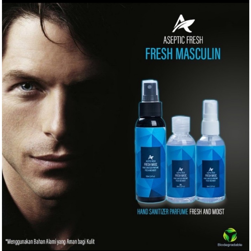 HAND SANITIZER PARFUME FRESH MASKULIN ASEPTIC FRESH AND MOIST