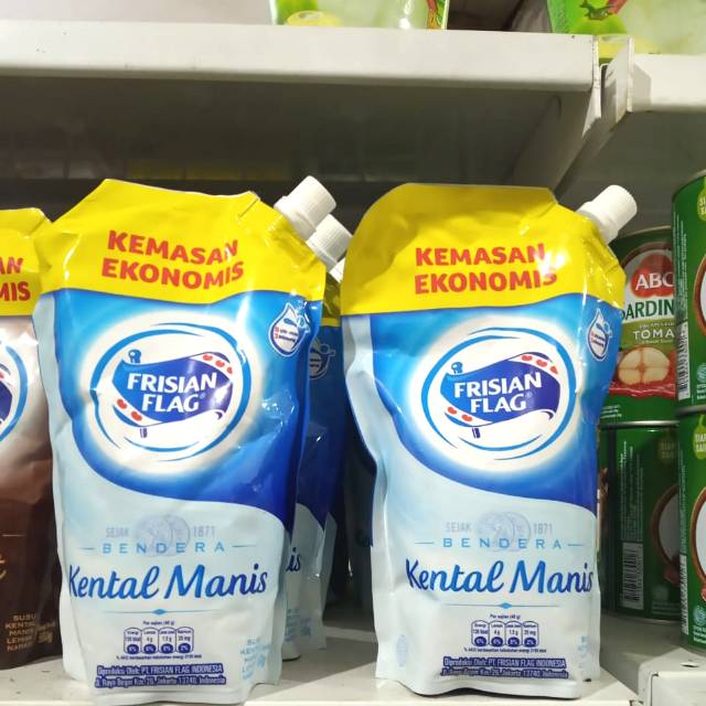 

Susu Kental Manis Bendera Frisian Flag Biru (Pouch 560gr)