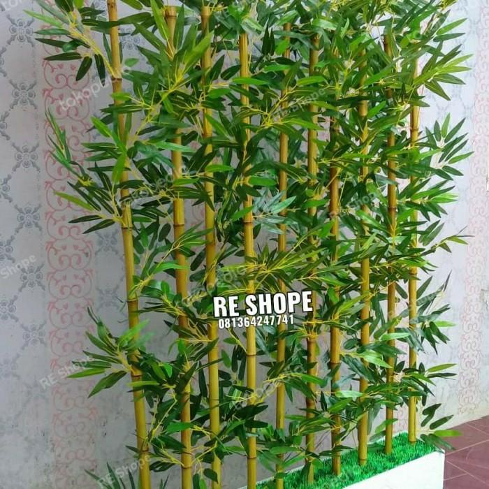 Bunga artificial bunga plastik pohon bambu partisi sekat ruangan