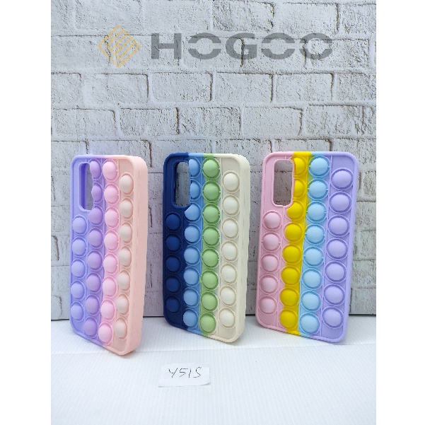 HOGOO CASE POP IT SILICONE VIVO FOR F1S A53 A33 F11 PRO V23E 5G - CASE PENGHILANG STRESS PUSH IT BUBBLE CASE RAINBOW