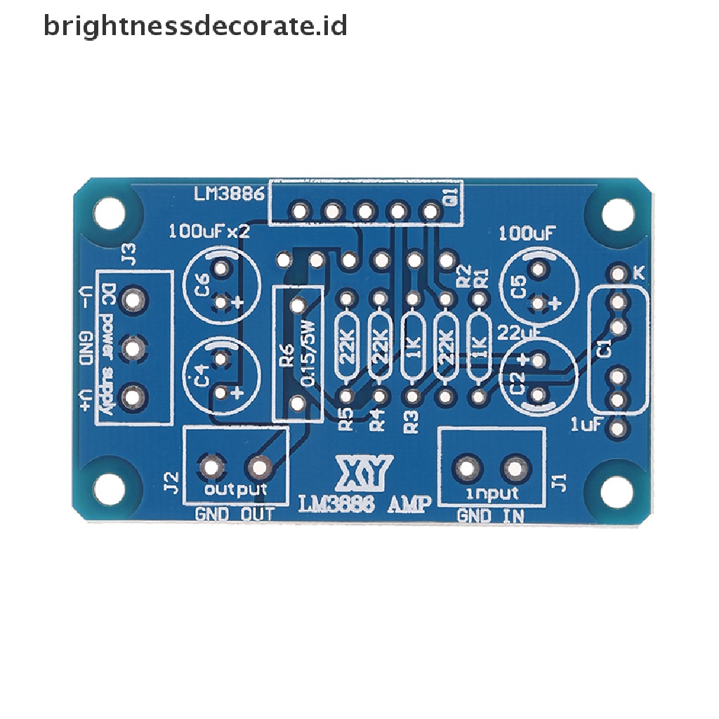 Papan PCB power amplifier DC ^ 20-28V 68W LM3886TF HIFI parallel bare