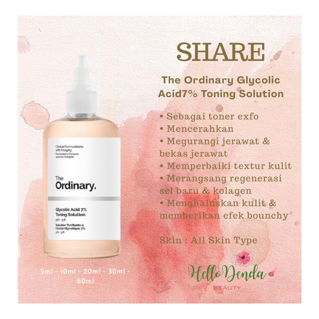 SHARE - The Ordinary Glycolic Acid 7% Toning Solution