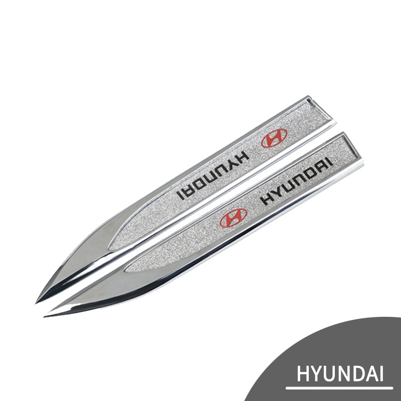 2pcs Stiker Logo Hyundai Bahan Metal Aksen Berlian Imitasi Untuk Matrix Getz Accent I10 Starex Atos Elantra Sonat