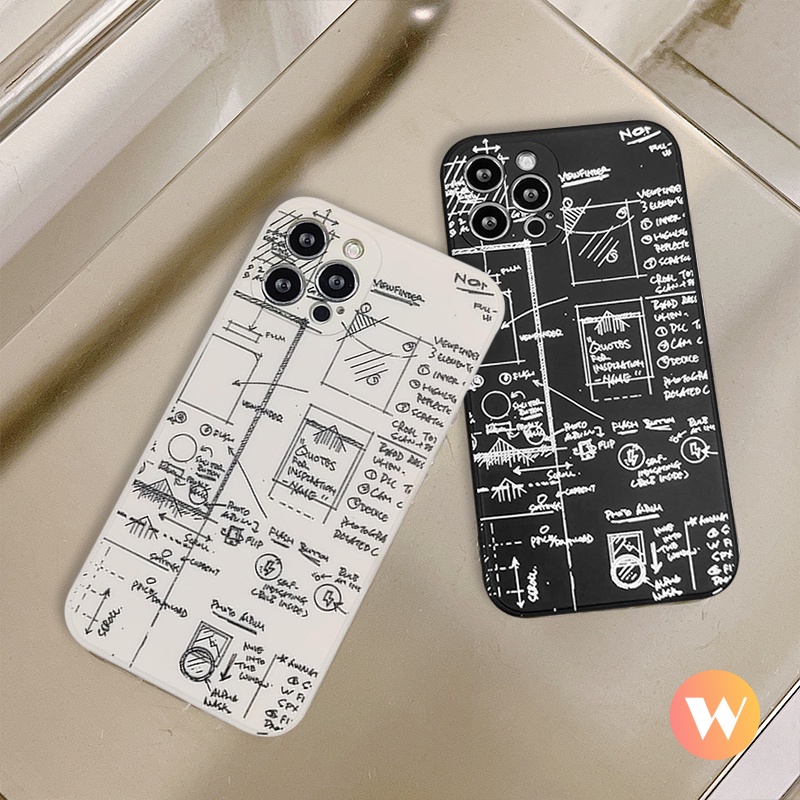 Casing iPhone 11 11 Pro Max XR X XS Max 6 6S 7 8 Plus 11 12 13 Pro Max Motif Matematika