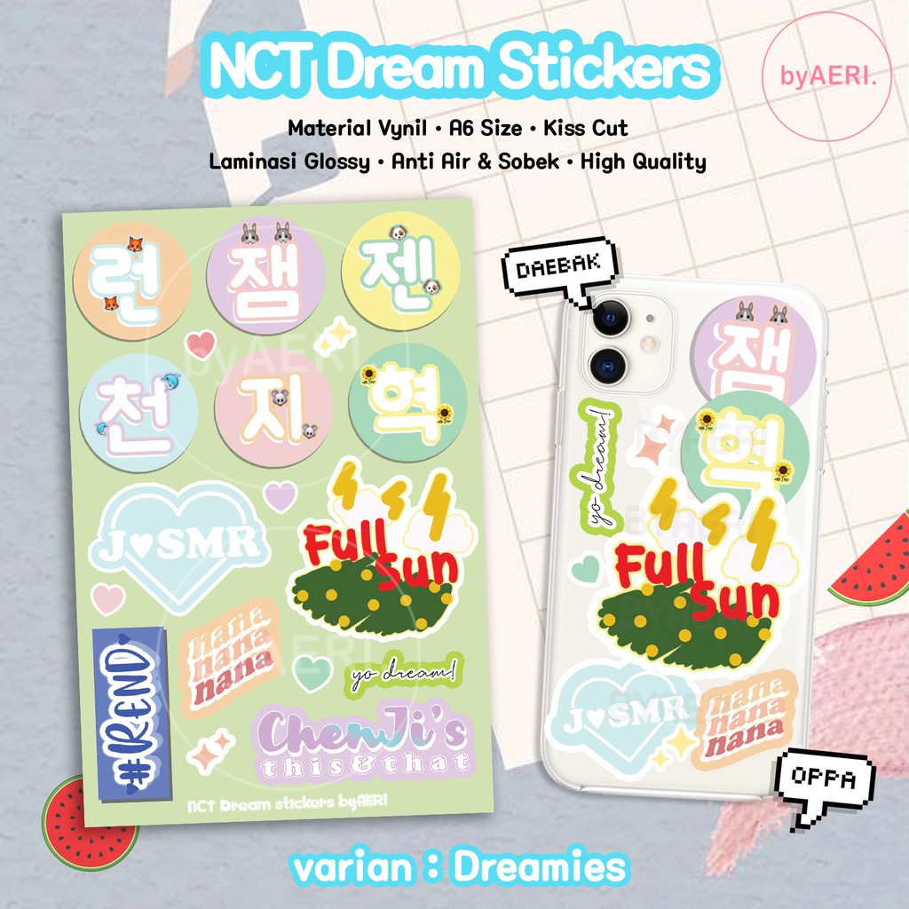 N C T DREAM STICKER KISS CUT (RELOAD RIDIN STIKER SET | STICKER TEMPEL KPOP | READY STOCK)