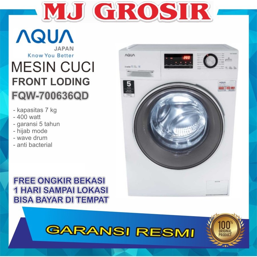 MESIN CUCI FRONT LOADING AQUA JAPAN FQW 7000636QD FQW 700829 7 KG