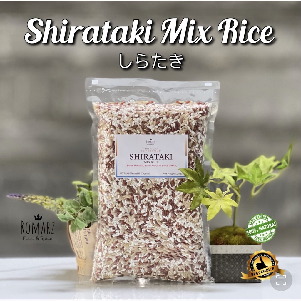 

SHIRATAKI MIX RICE 500gr | MIX BERAS MERAH, COKLAT ORGANIK 500gr