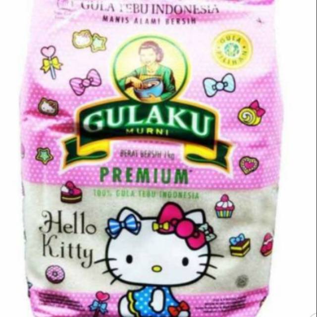 Gulaku premium 1kg hello kitty produksi PT. PUTIH MATARAM, SUGAR GROUP COMPANIES