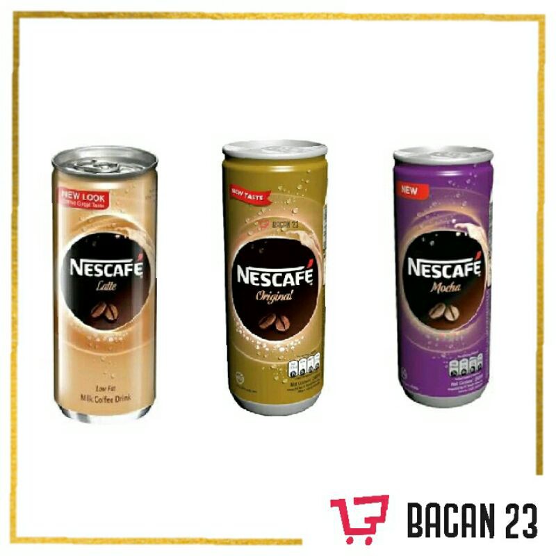 

Nescafe Slim Kaleng (240ml) (Mocca - Original - Latte) / Kopi Kemasan Kaleng / Bacan 23 - Bacan23