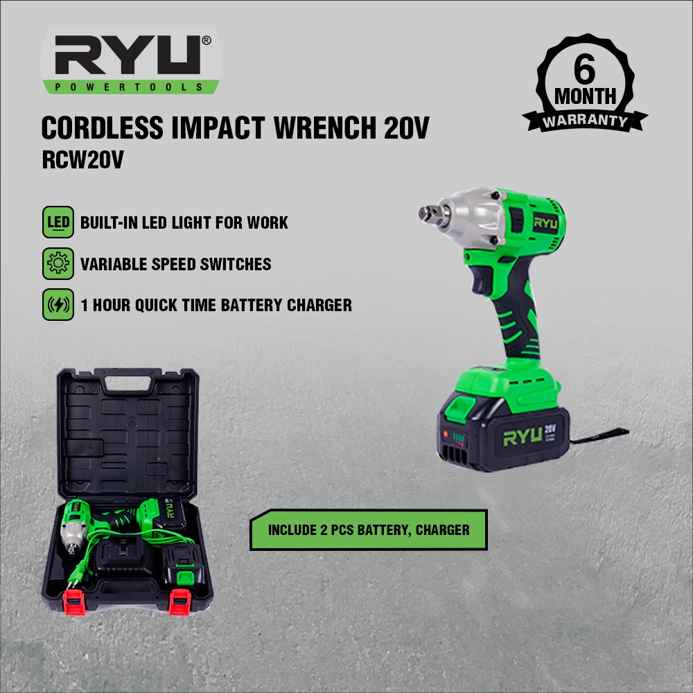 Ryu cordless impact wrench 20v - impact wrench - pembuka baut - perkakas