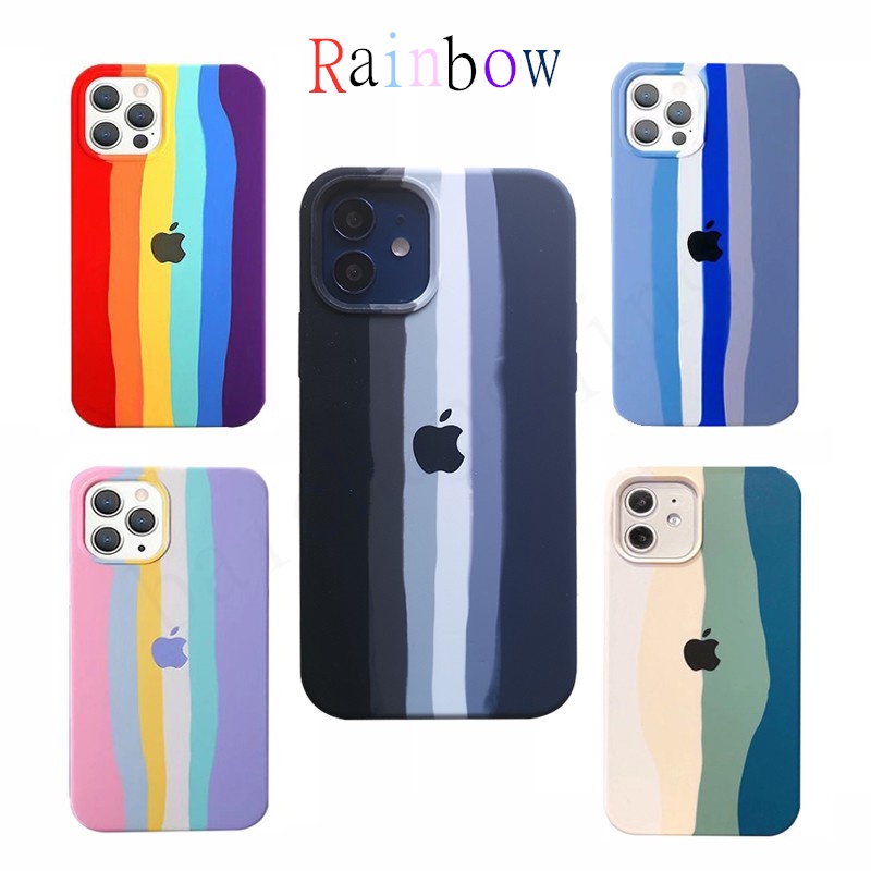 Silicone Case Rainbow Pelangi IPHONE 14 14 PRO 14 PLUS 14 PRO MAX Full Cover Casing Rubber Silicon