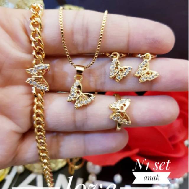 Xuping set perhiasan anak lapis emas 18k 1820j