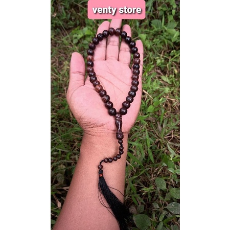 Tasbih galih asem 33 butir tasbih galih asem 9mm tasbih galih asem hitam tasbih kayu galih asem asli