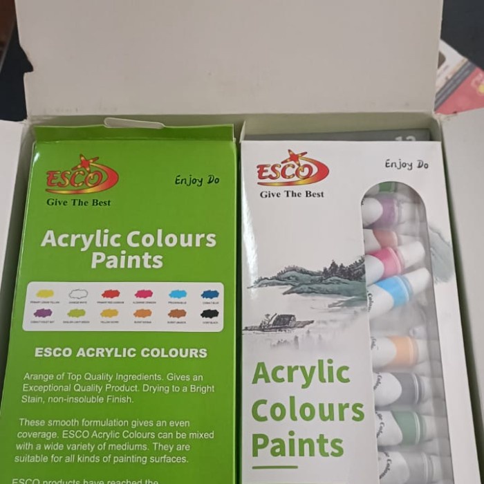 

Mudah Cat Acrylic 12 Warna Bergaransi