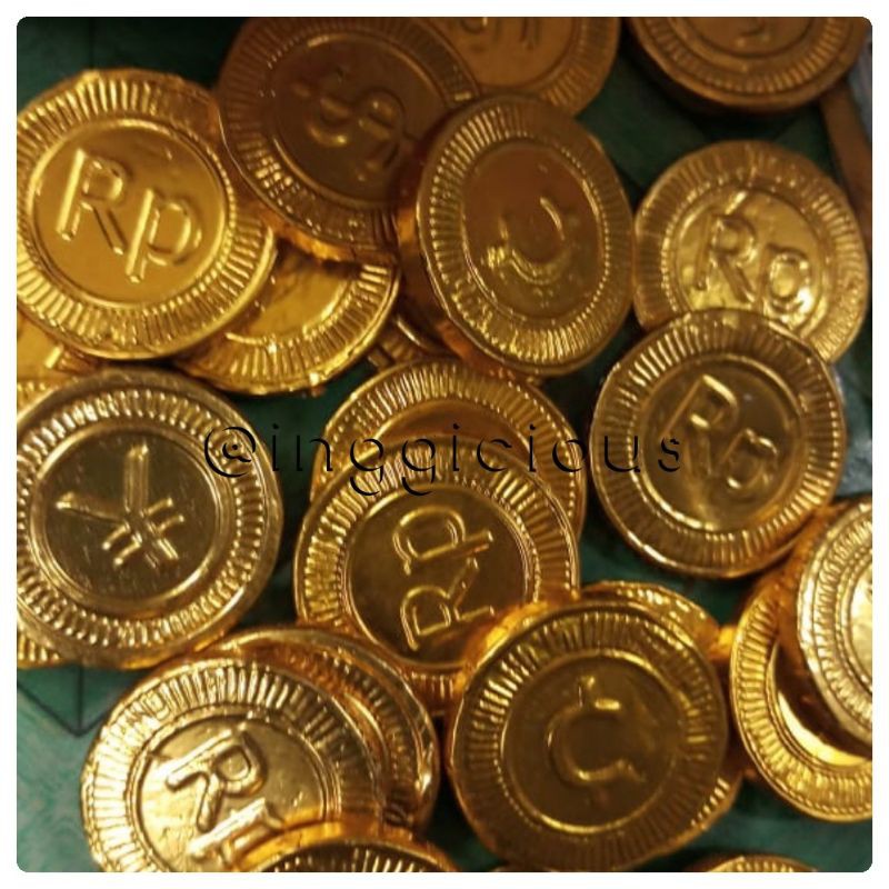 

QH HALAL Coklat Koin Chocolate Coin Dollar HALAL Coklat Koin Emas Cokelat koin $ Cokelat Susu Koin