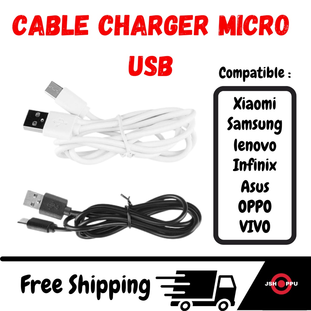 Kabel Charger Xiaomi 2A Real  Usb Micro Charger Android Fast Charger Realme Oppo Lenovo Samsung Infinix Asus Vivo Universal Charger Kabel Data