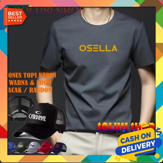 Promo Kaos Pria Branded Merek Santai 2022 Dewasa Baju Korea Tshirt Pol Kaos Pendek Osella Gold Bon