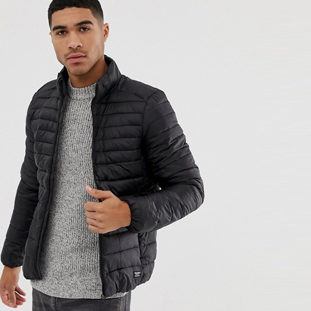 Pull & bear pull and bear Lightweight Puffer Jacket Jaket - Black