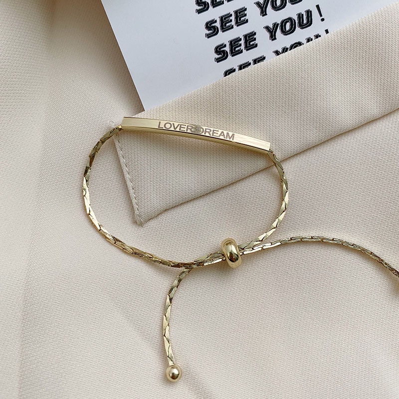 Lover dream letter Adjustable drawstring Gold bracelet female niche design cold wind simple temperament girlfriends bracelet for women