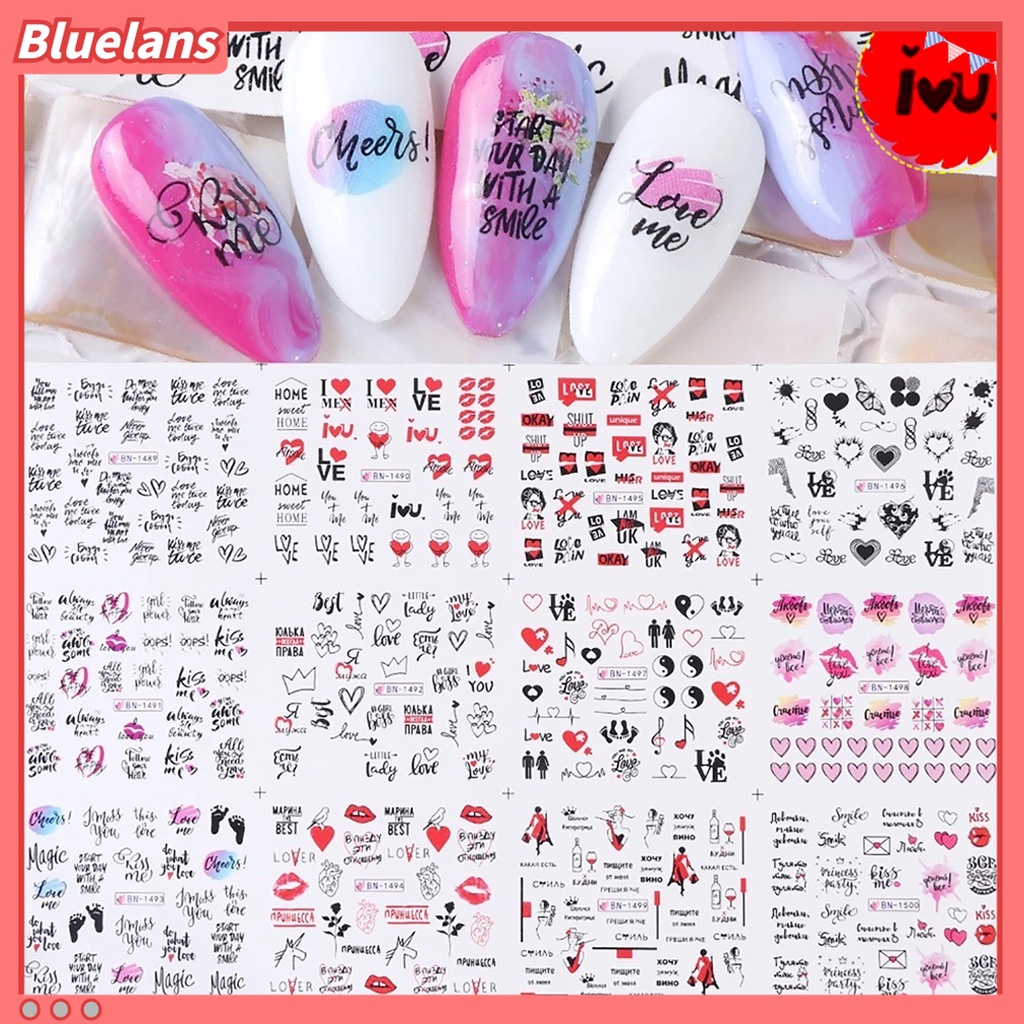 (In Stock) Kacamata Hitam Lensa Warna Warni ♡1 Lembar Stiker Kuku Motif Hati Untuk Salon Kecantikan