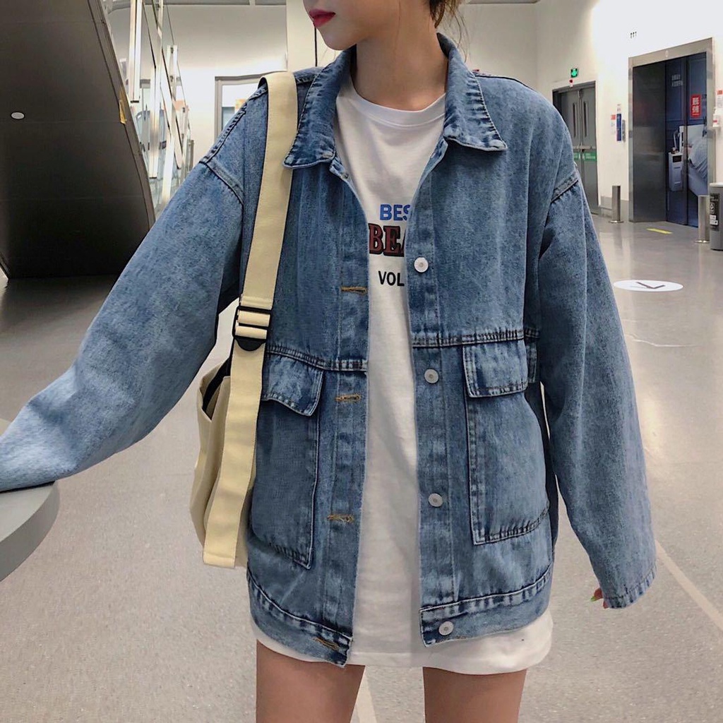 【xiaozhainv】Jaket denim longgar all-match wanita Korea-1