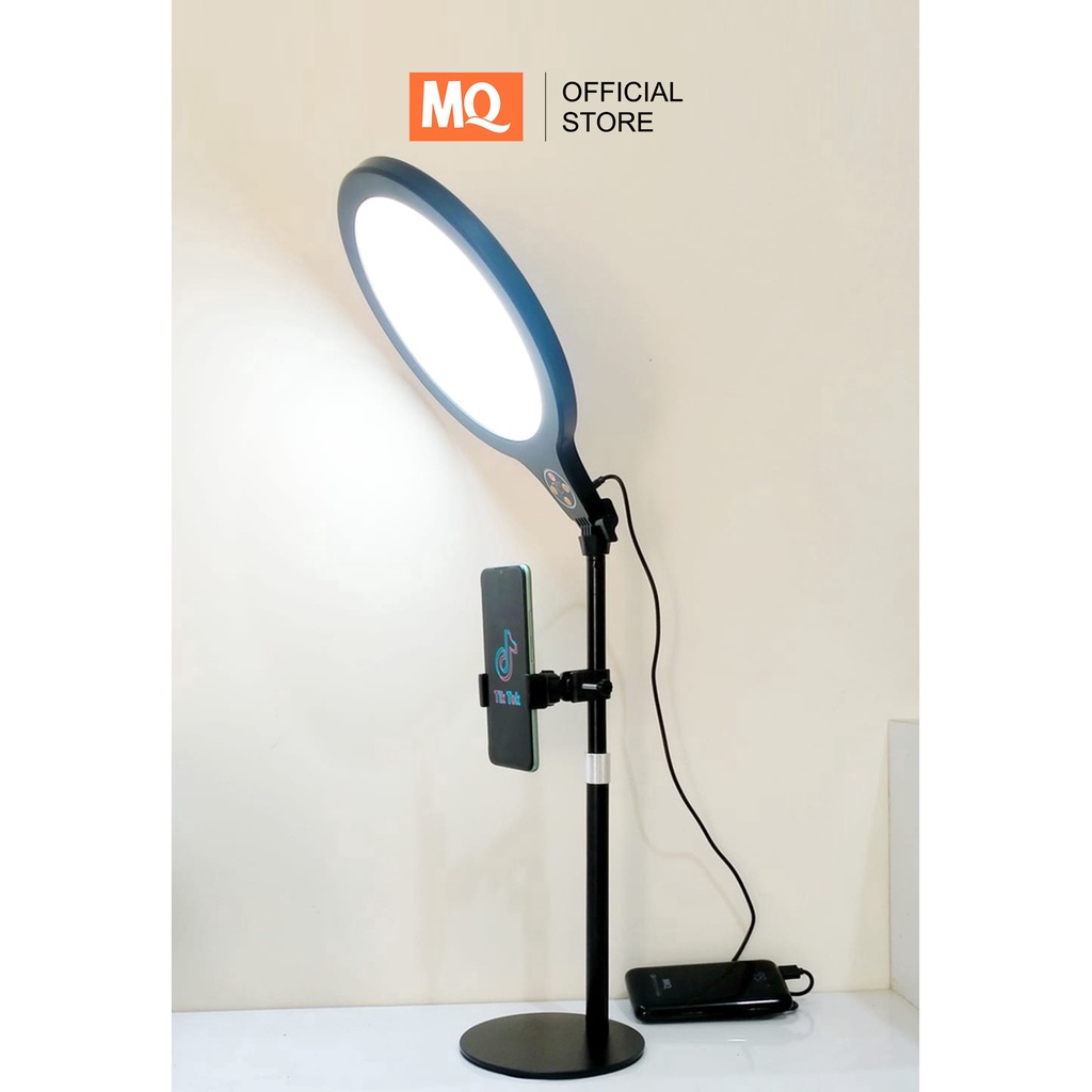 MQ Ringlight 26cm Lazypod Mode with Phone holder 2in1 Jepit meja Ringlight H10