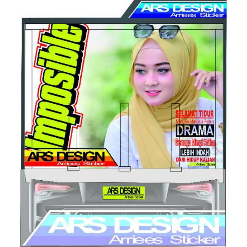 Sticker Pintu bak truck full belakang Stiker Printing bak truck