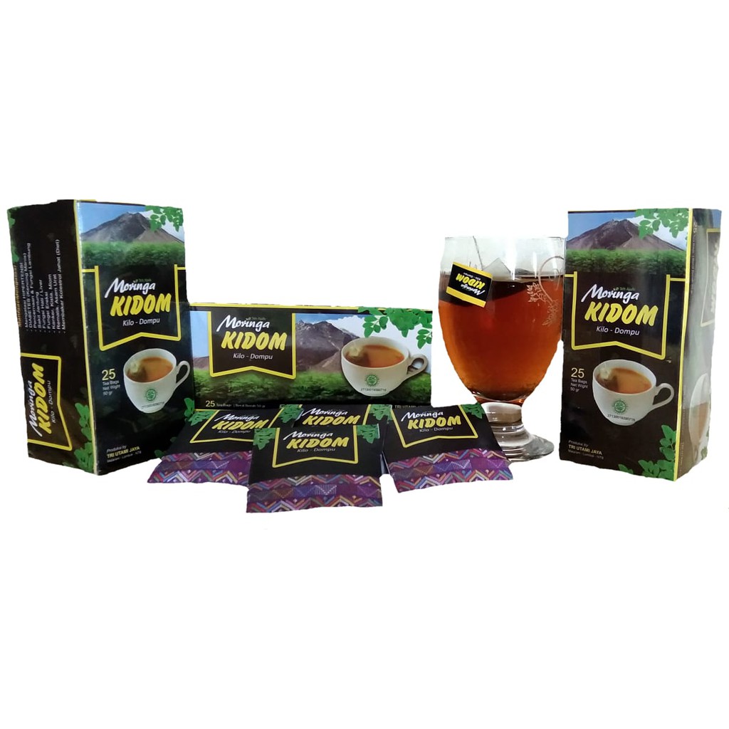 Teh Kelor MORINGA KIDOM. Teh Celup Ekstrak Daun Kelor Asli Kualitas Premium Produk dari Dompu