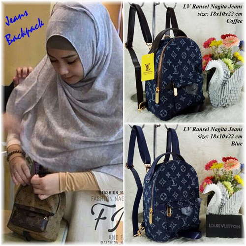HS #Ransel LV Ransel Nagita Jeans Super Class Tas Import #Backpack #Ransel #Promo