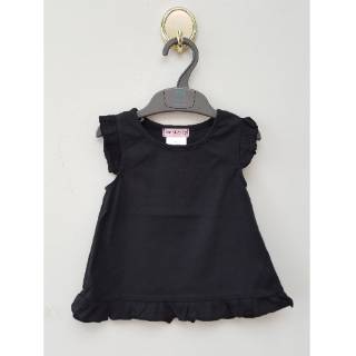  Baju  atasan anak  tanpa lengan ruffle top  black Shopee 