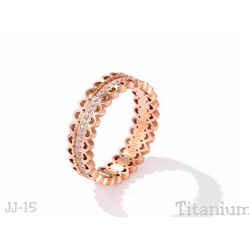 jannjewelry - Cincin titanium asli new Love anti karat ☆JJ-15☆