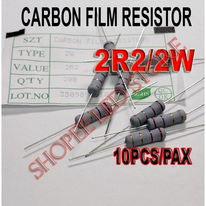 10 PCS RESISTOR SERIE 2WATT HPL 10WATT CARBON FILM RESISTOR 2W