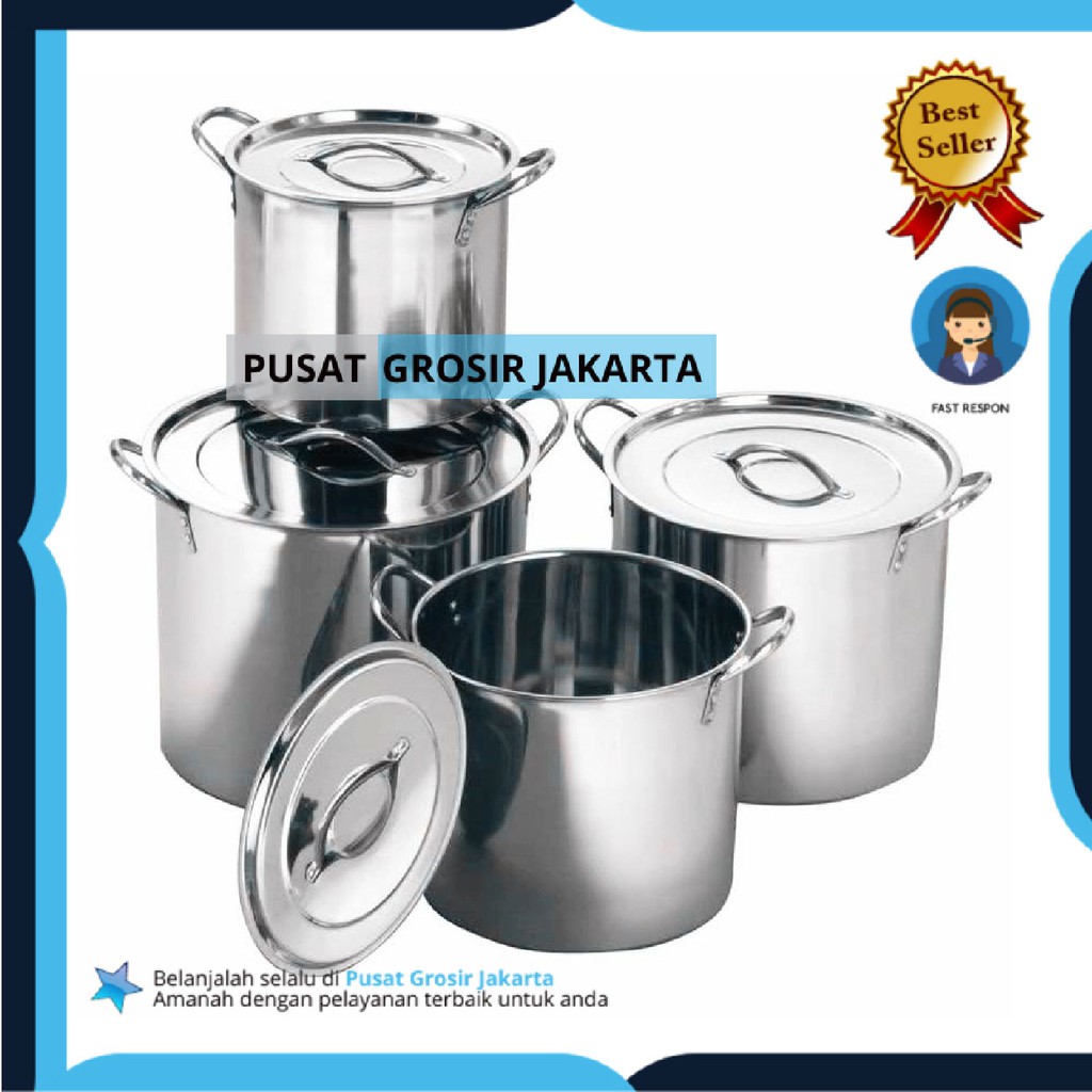 PGJ - Stock Pot Panci Set Stainless 555 Termurah Berkualitas
