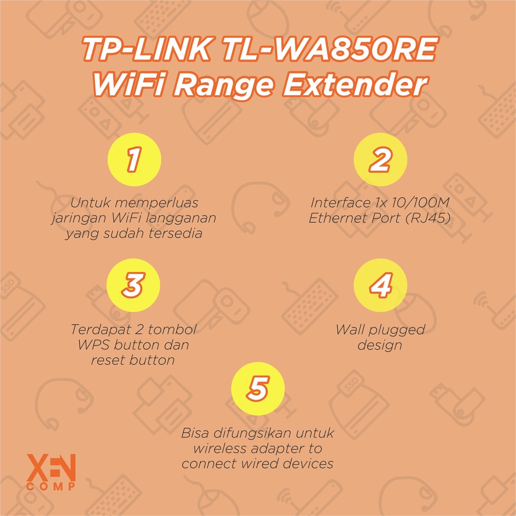 TP Link Wireless Extender WA-850 RE 300Mbps Universal Wireless N Range Extender