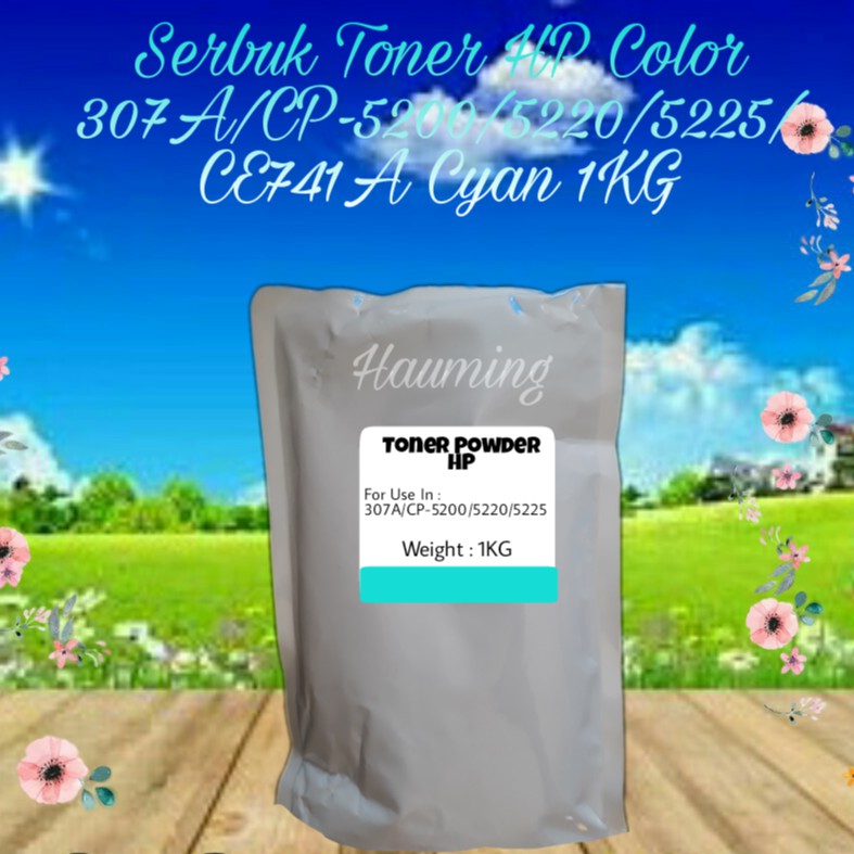 Serbuk Toner HP 307A CP5200 CP5220 CP5225 CP5225DN CP5225N CP5225XH CP-5225 CE741A Cyan 1kg