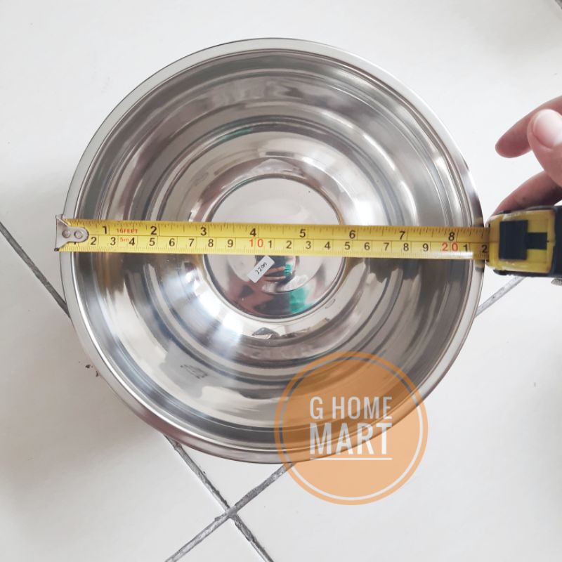 Mixing Bowl 22 cm Warna kuning Anti Slip/ Mangkok Baskom Adonan Stainless