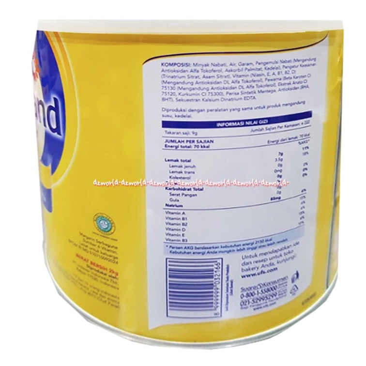 Blue Band Master Original 2Kg Blueband Kemasan Kaleng Besar Jumbo Mentega Margarin Bluban Bluebend