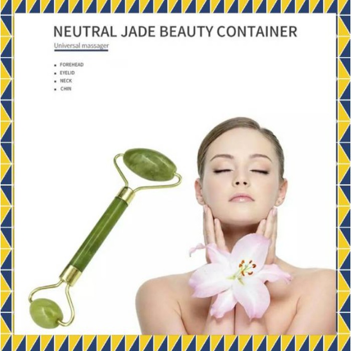 Jade Roller Face Roller Tool Pemijat Muka Wajah Ramping Pipi Tirus Original