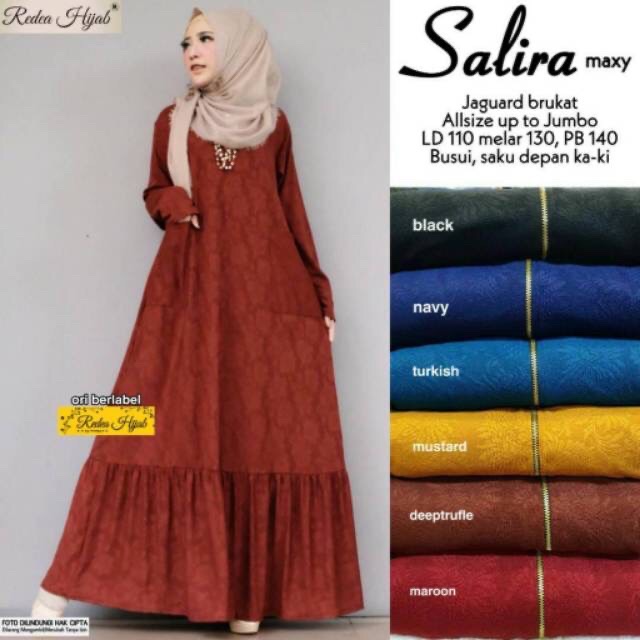 SALIRA Maxy - Gamis Jumbo Jaguard Brukat LD 110/3L / Embos Busui Saku MEWAH !!  / R.11 - 137-4920