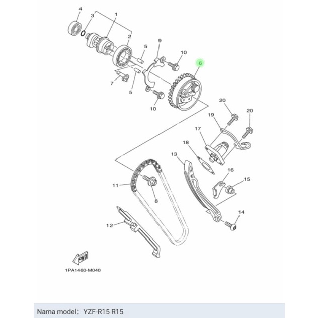 GIR GIGI GEAR DEKOMPRESI SENTRIK VIXION NVL NVA R15 V2  ASLI ORI YAMAHA 2ND E2280  00