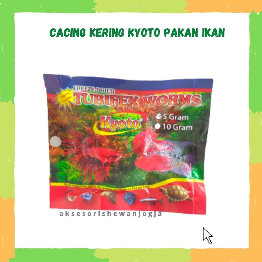 Cacing Kering Kyoto 5 gram Pakan Cupang, Louhan, Kura kura, Ikan Hias dll.