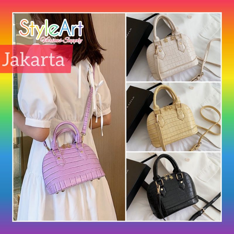 StyleArt SY4819 Tas HandBag Wanita 100% Original Fashion Import  Selempang Mini Alma Croco Cute