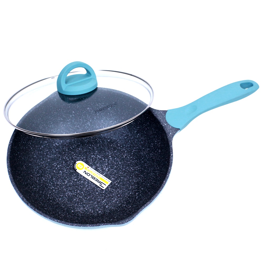 PRESTON COOKWARE - Ocean Island Granite Wok 28cm Penggorengan Anti Lengket / Alat Masak Kekinian / Gift Wajan