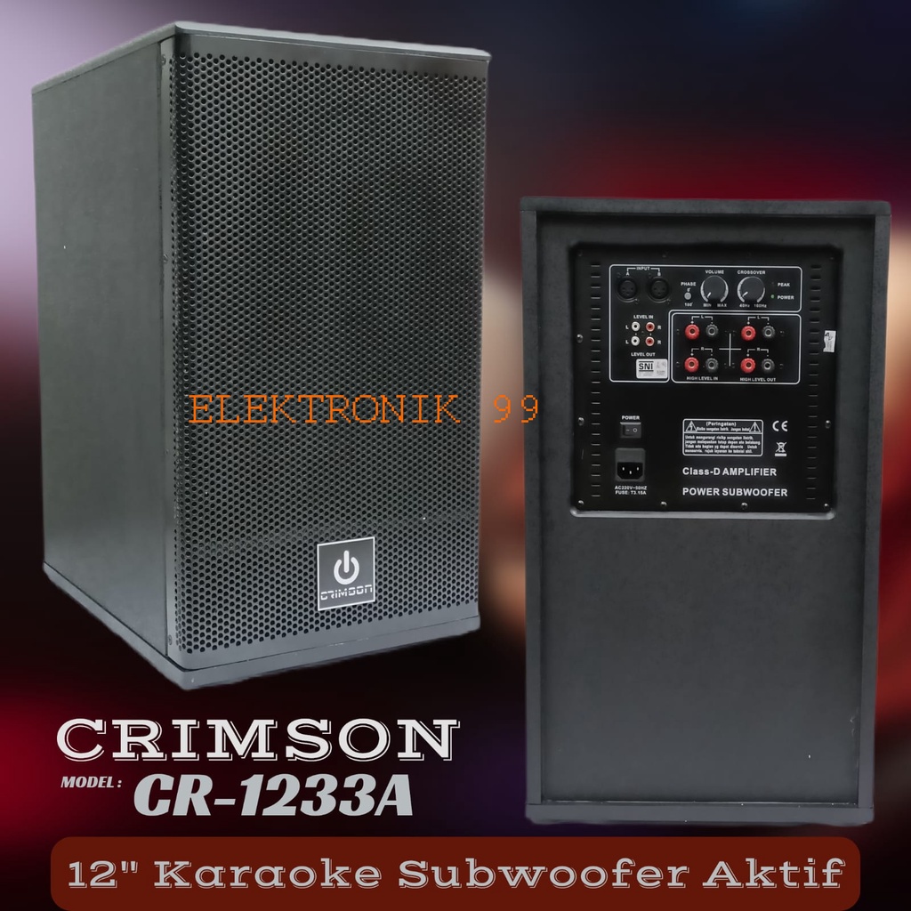 SUBWOOFER SPEAKER AKTIF CRIMSON 12INCH CR1233A CRIMSON SUB KARAOKE