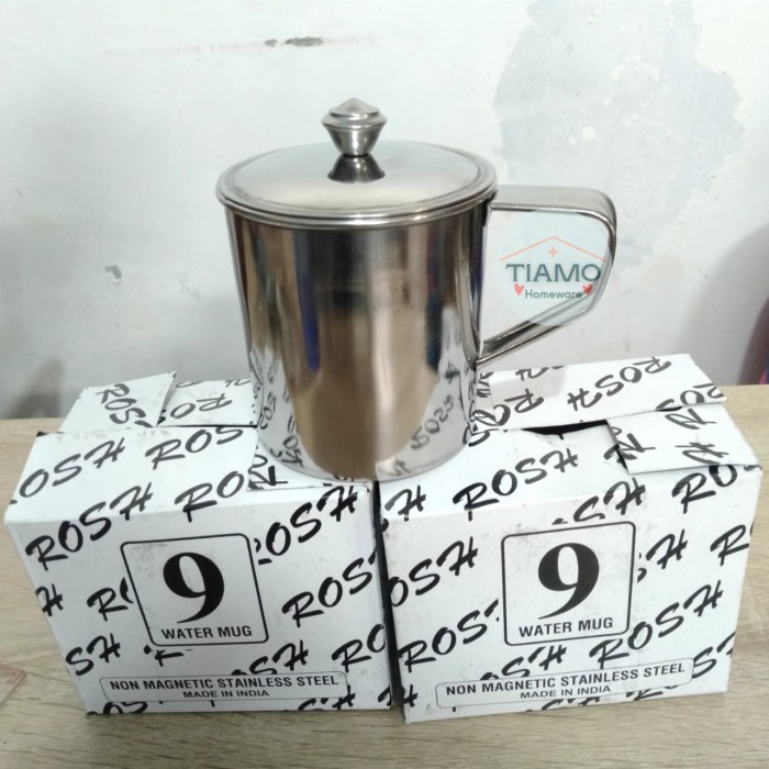 Gelas - Mug 9 cm Stainless Steel ROSH Cangkir Mug