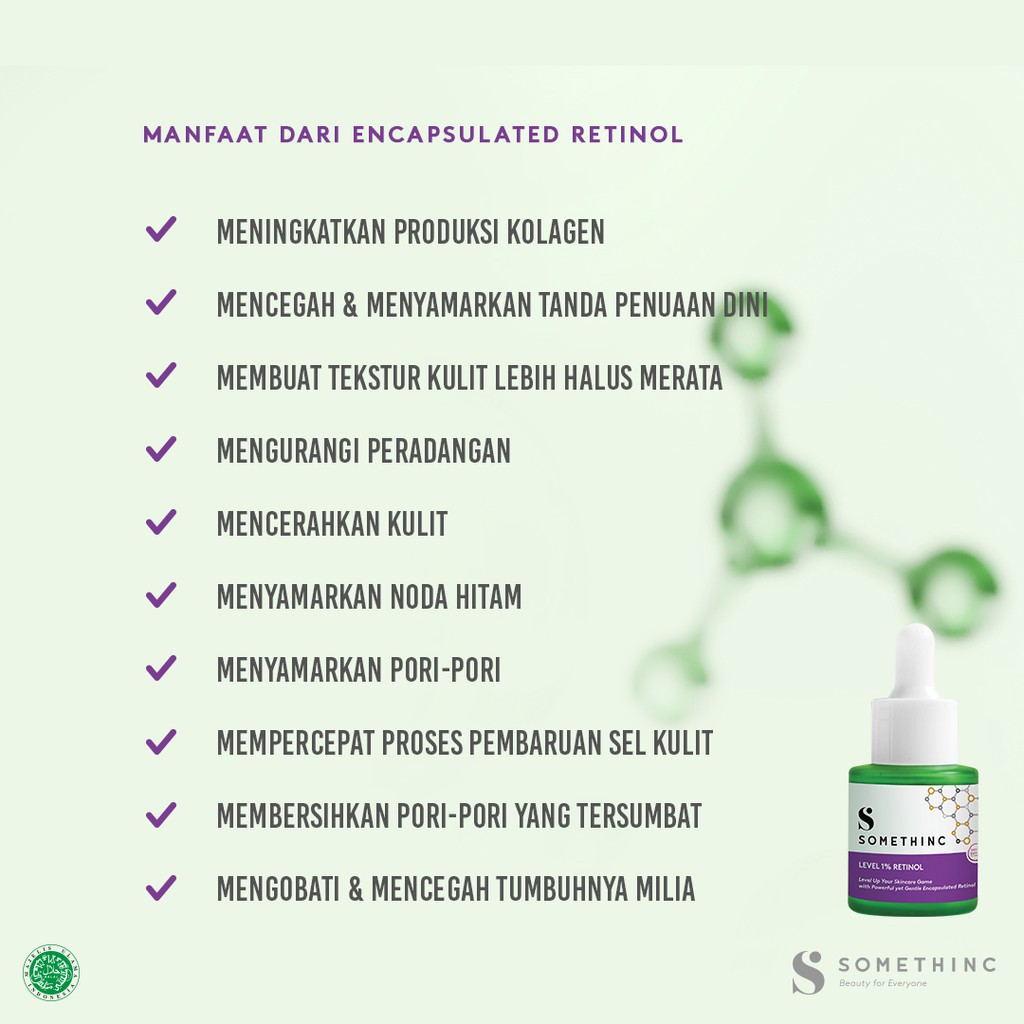 Somethinc Level 1% Retinol Penghilang Jerawat Komedo Kerutan Bruntusan Bekas Luka Wajah